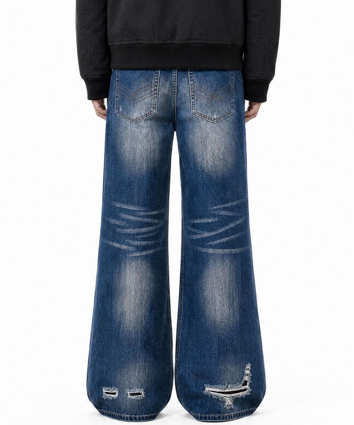 아이돈워너셀(IDWS) Injury Flare Denim Pants Indigo