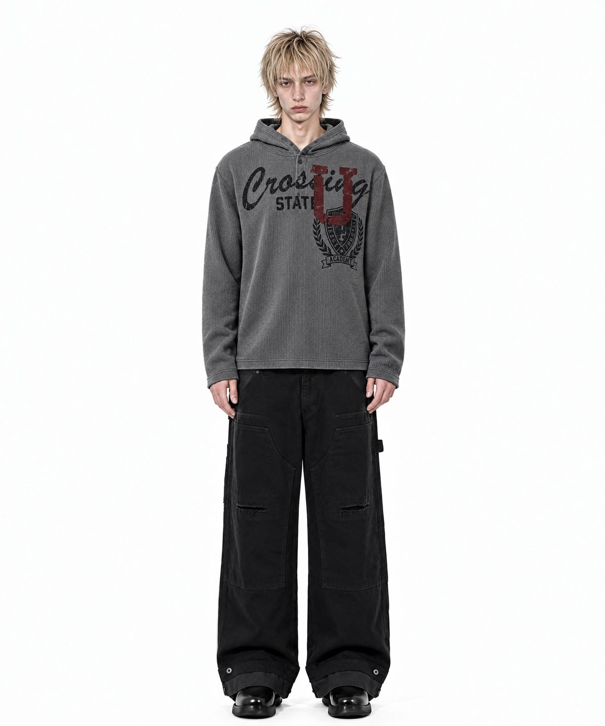아이돈워너셀(IDWS) Double Hem Carpenter Pants Black