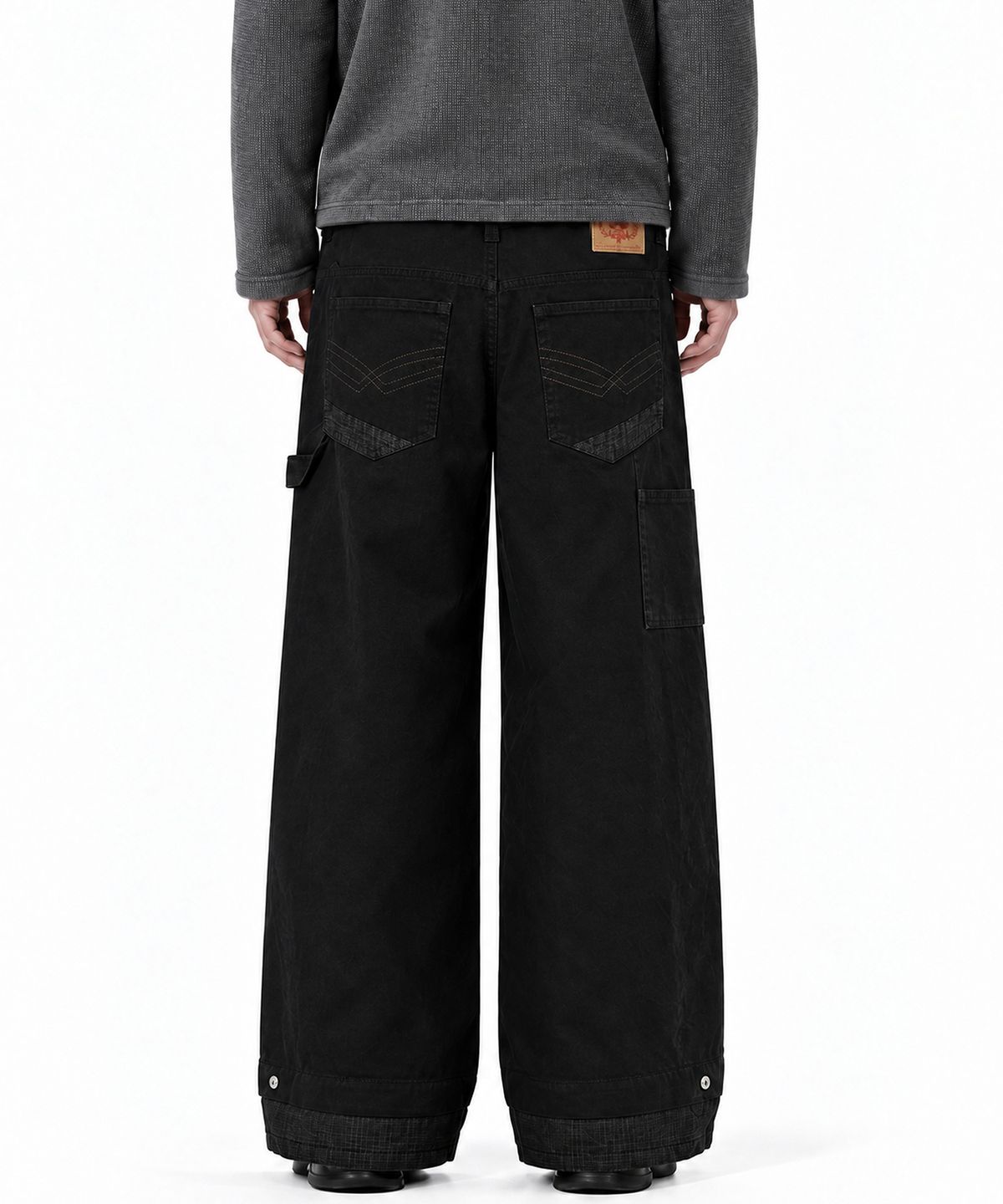 아이돈워너셀(IDWS) Double Hem Carpenter Pants Black