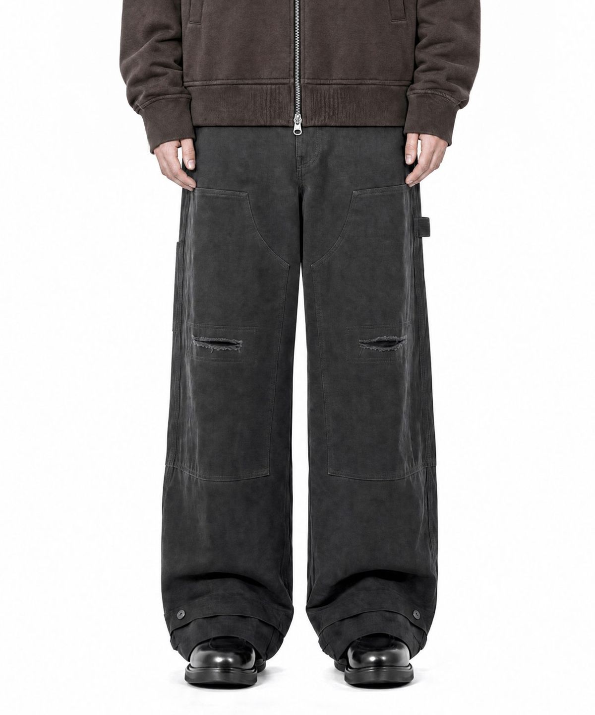 아이돈워너셀(IDWS) Double Hem Carpenter Pants Charcoal