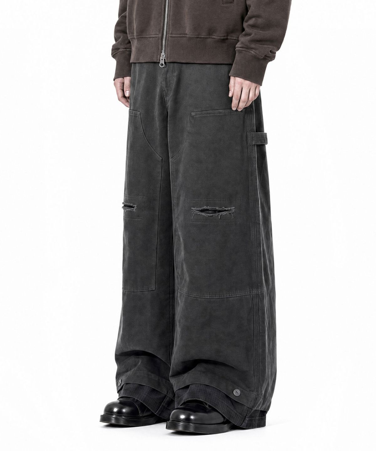 아이돈워너셀(IDWS) Double Hem Carpenter Pants Charcoal