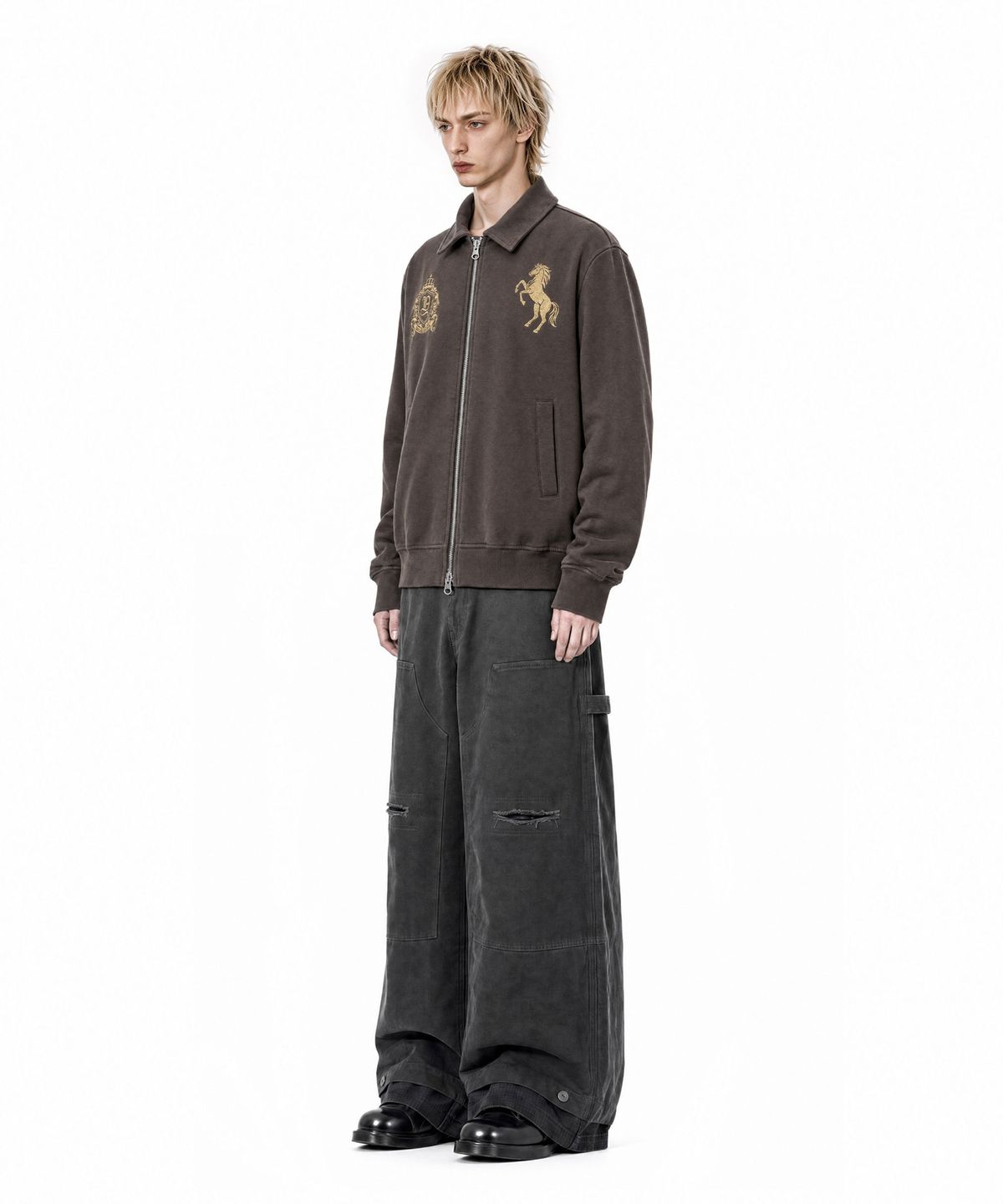 아이돈워너셀(IDWS) Double Hem Carpenter Pants Charcoal