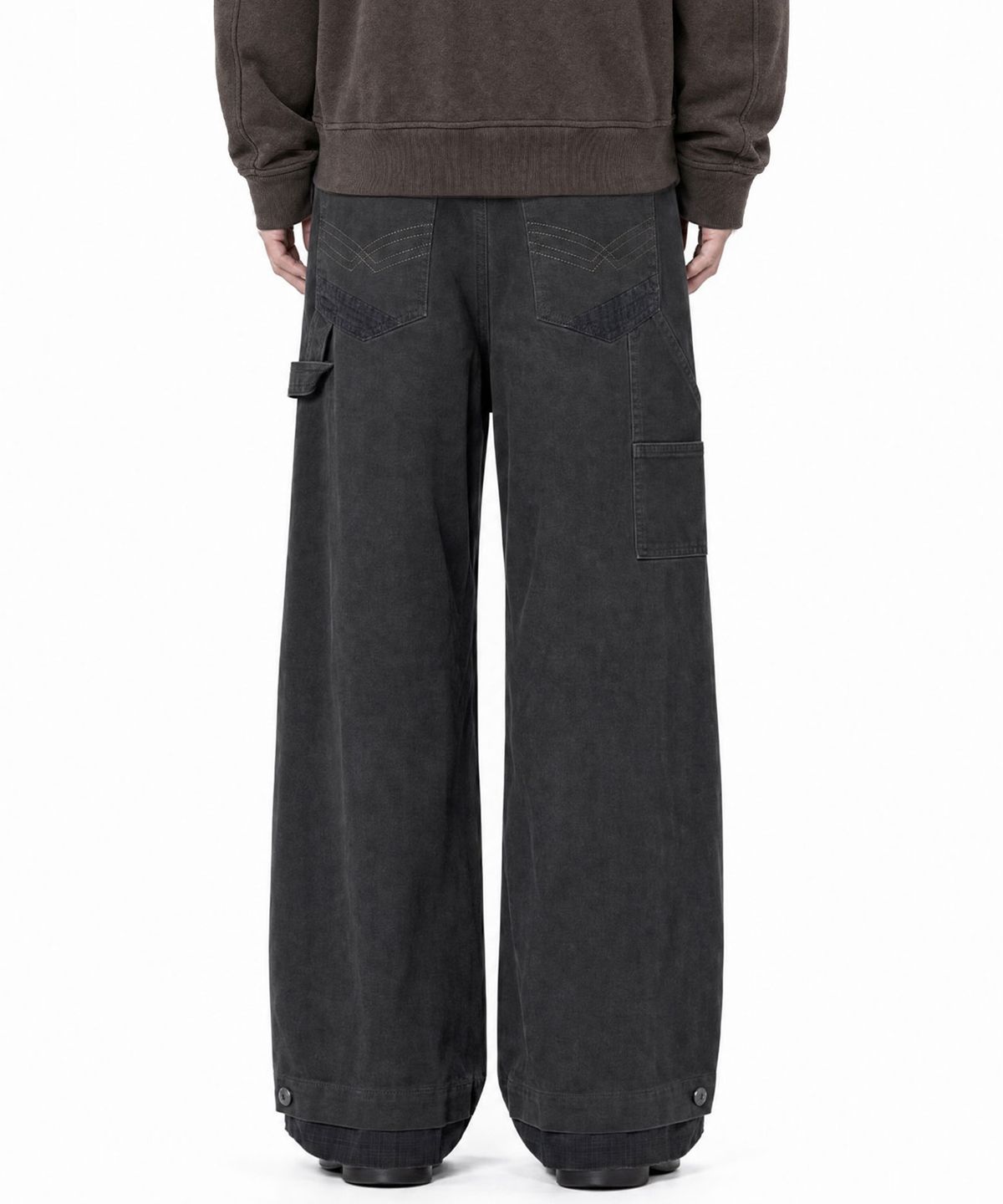 아이돈워너셀(IDWS) Double Hem Carpenter Pants Charcoal