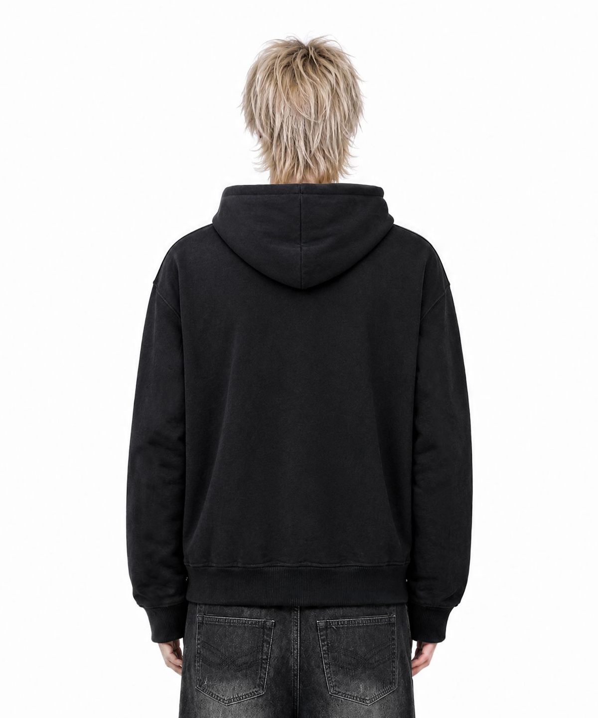 아이돈워너셀(IDWS) Union Crop Hoodie Zip Up Black