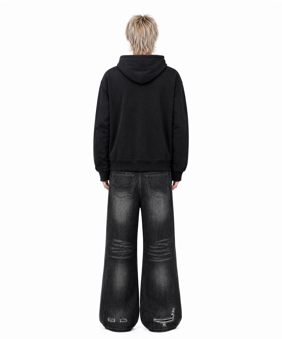 아이돈워너셀(IDWS) Union Crop Hoodie Zip Up Black