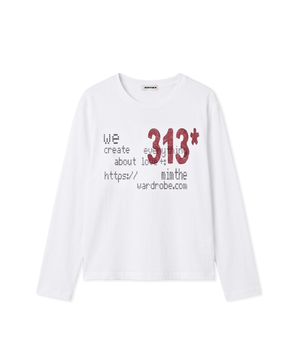 밈더워드로브(MIMTHEWARDROBE) 313 프린팅 롱슬리브_화이트