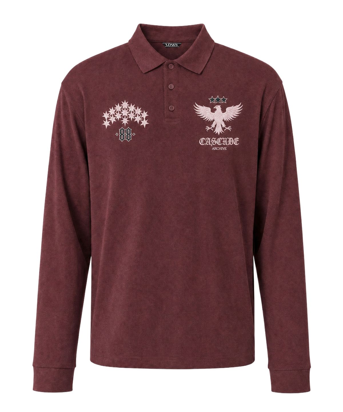 아이돈워너셀(IDWS) Star Ridge Long Sleeve Polo Shirt Burgundy