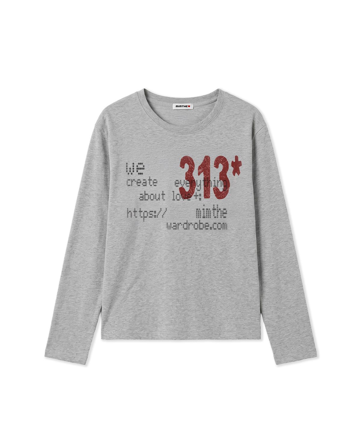 밈더워드로브(MIMTHEWARDROBE) 313 프린팅 롱슬리브_그레이