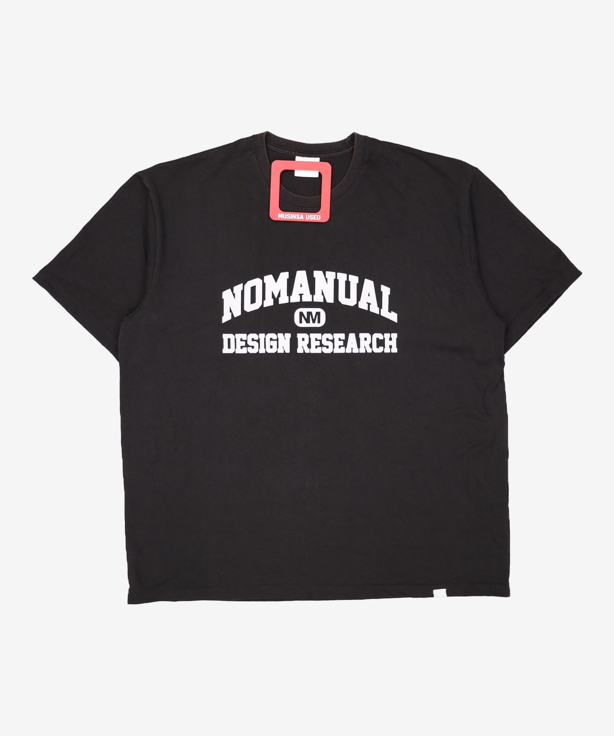 노매뉴얼(NOMANUAL) UNIVERSITY LOGO T-SHIRT - BLACK XL