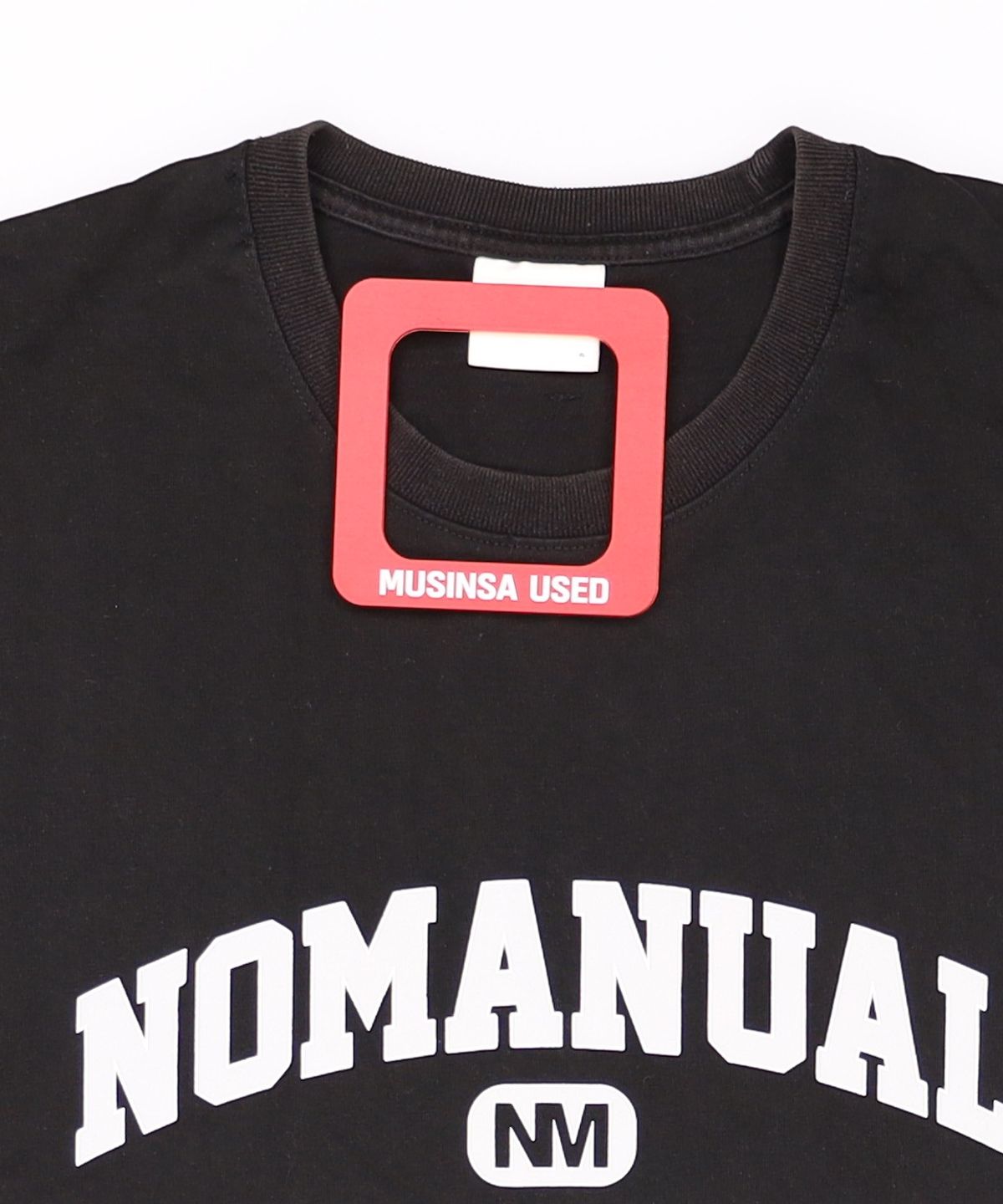 노매뉴얼(NOMANUAL) UNIVERSITY LOGO T-SHIRT - BLACK XL