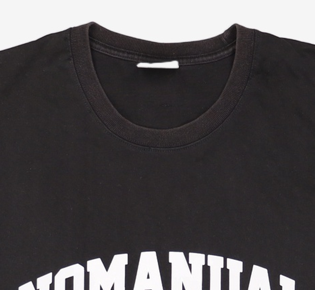 노매뉴얼(NOMANUAL) UNIVERSITY LOGO T-SHIRT - BLACK XL