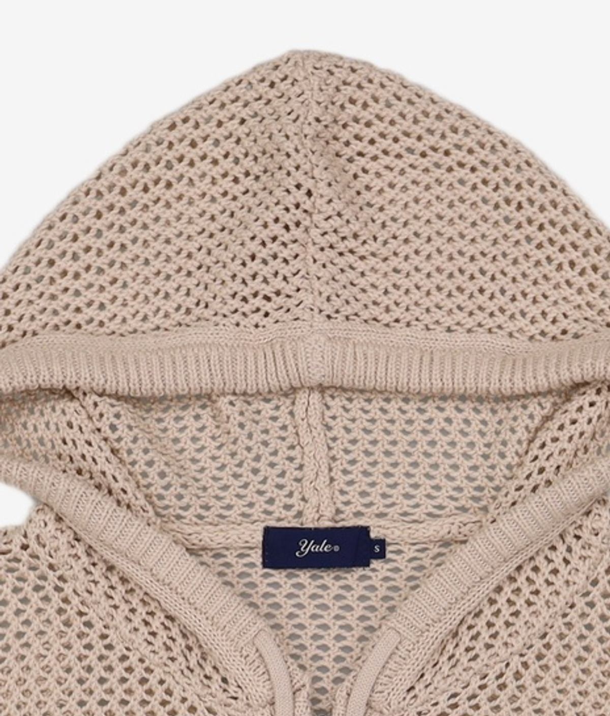 예일(YALE) MESHED HOODIE KNIT ZIP-UP GREEN BEIGE S