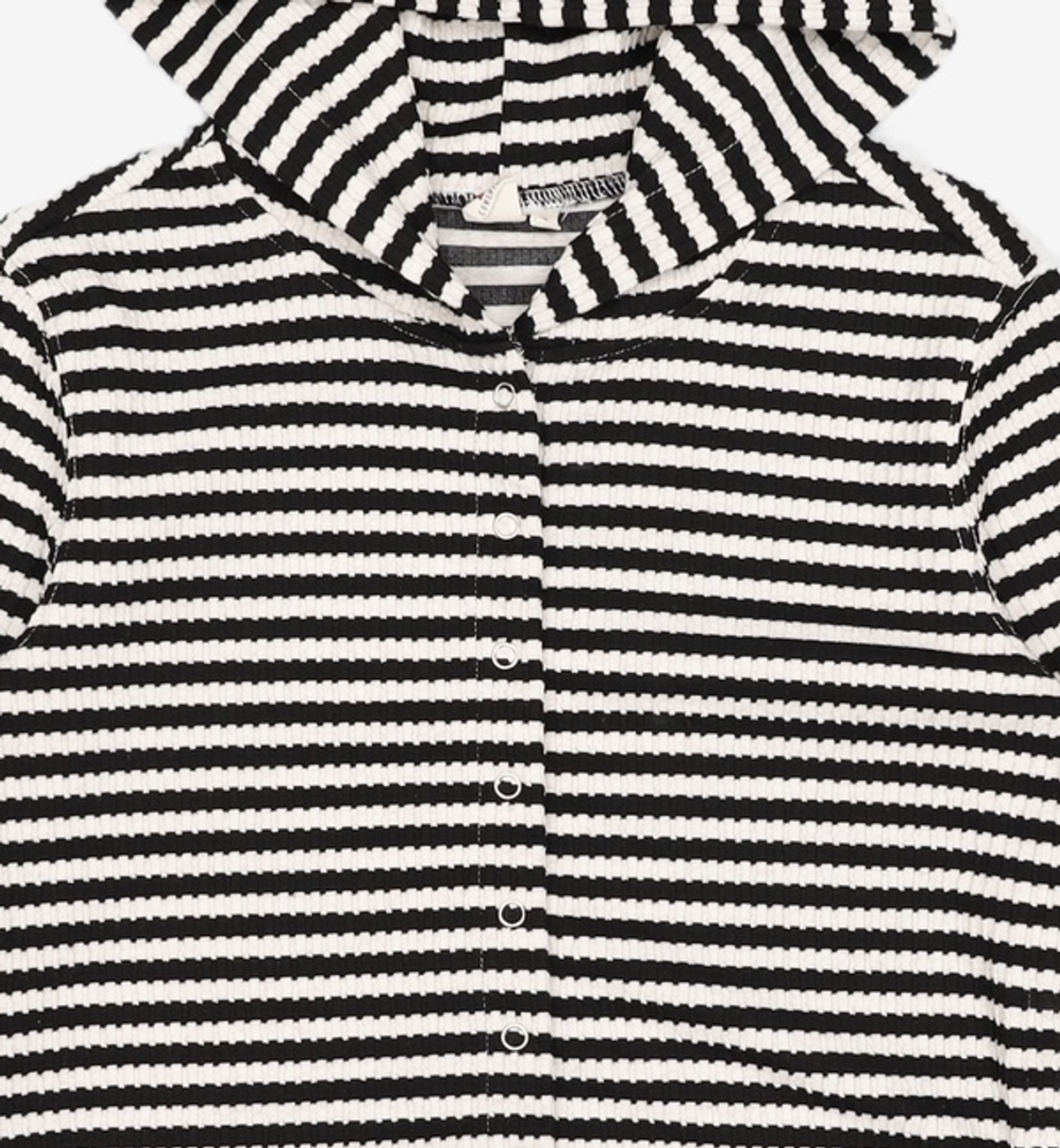 꼬모니노즈(COMONINOZ) W STRIPE CARDIGAN [BLACK] FREE