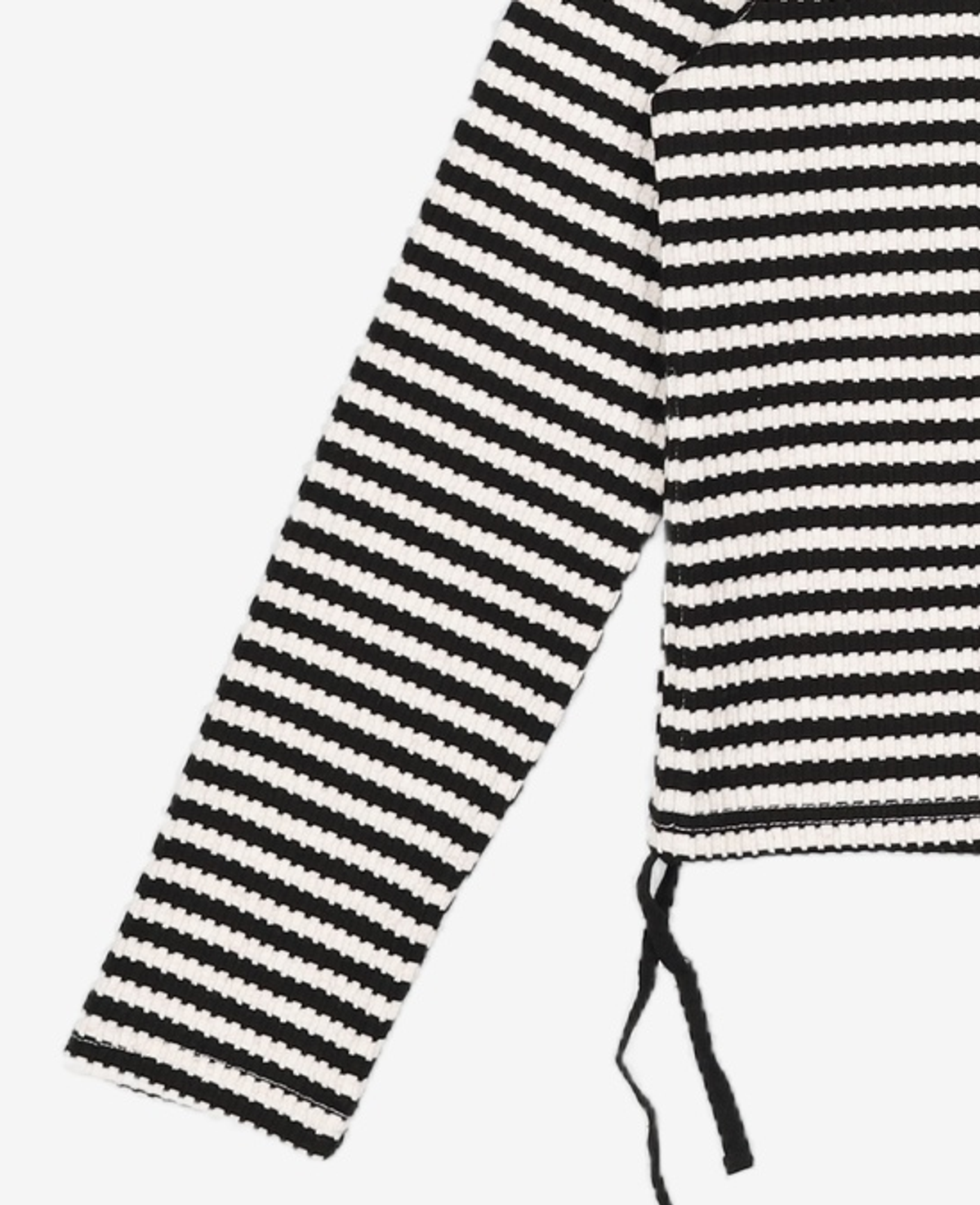 꼬모니노즈(COMONINOZ) W STRIPE CARDIGAN [BLACK] FREE