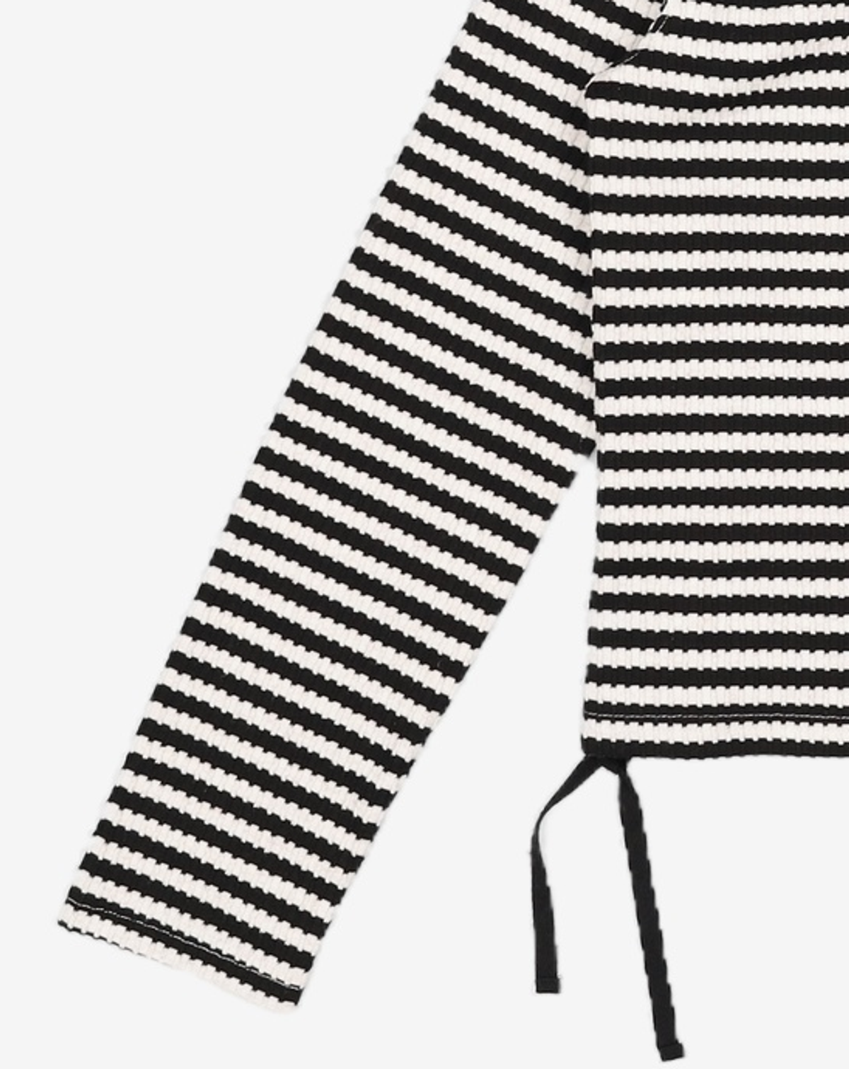 꼬모니노즈(COMONINOZ) W STRIPE CARDIGAN [BLACK] FREE
