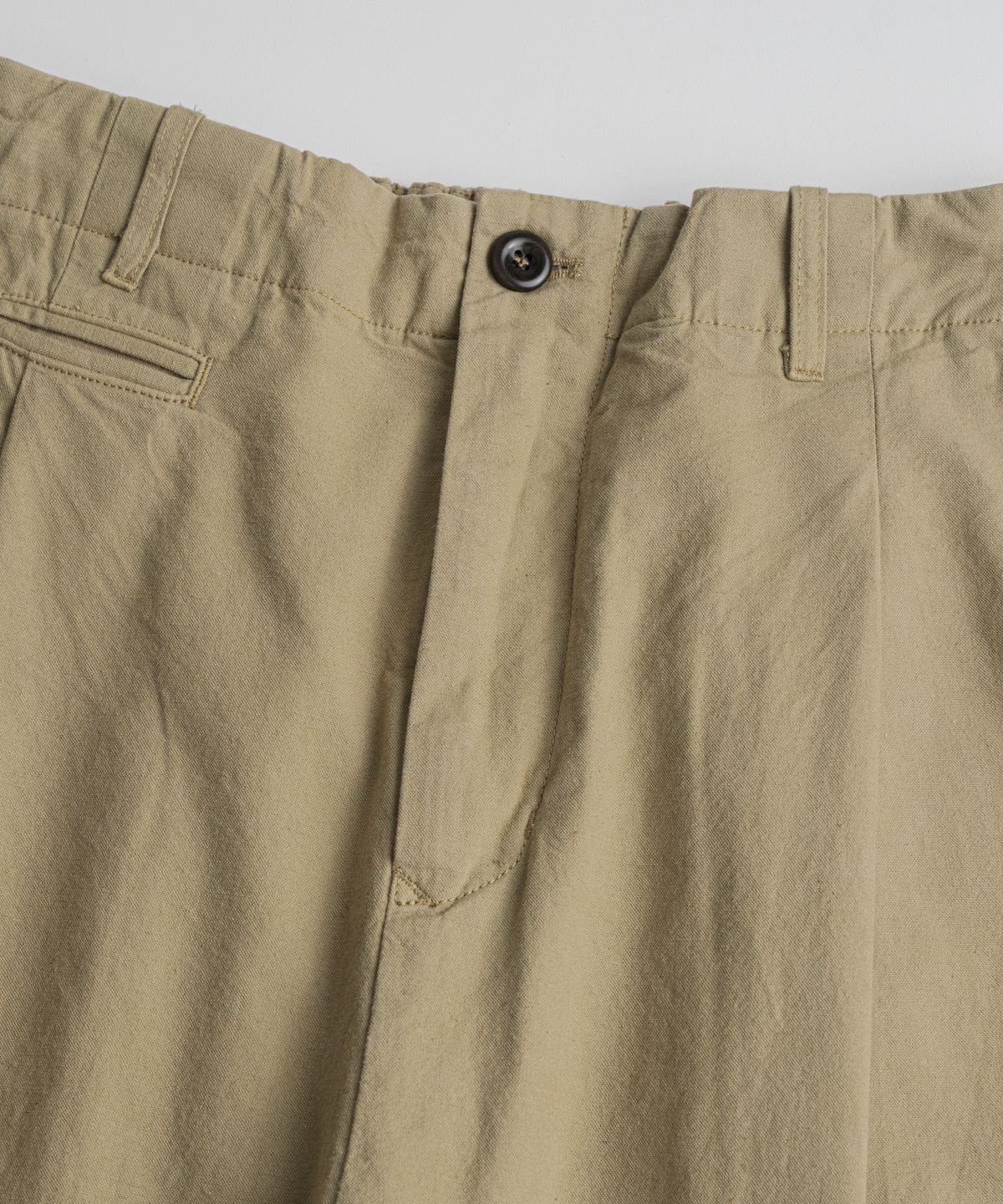 비헤비어(BEHEAVYER) DYED C/L EASY TROUSERS khaki