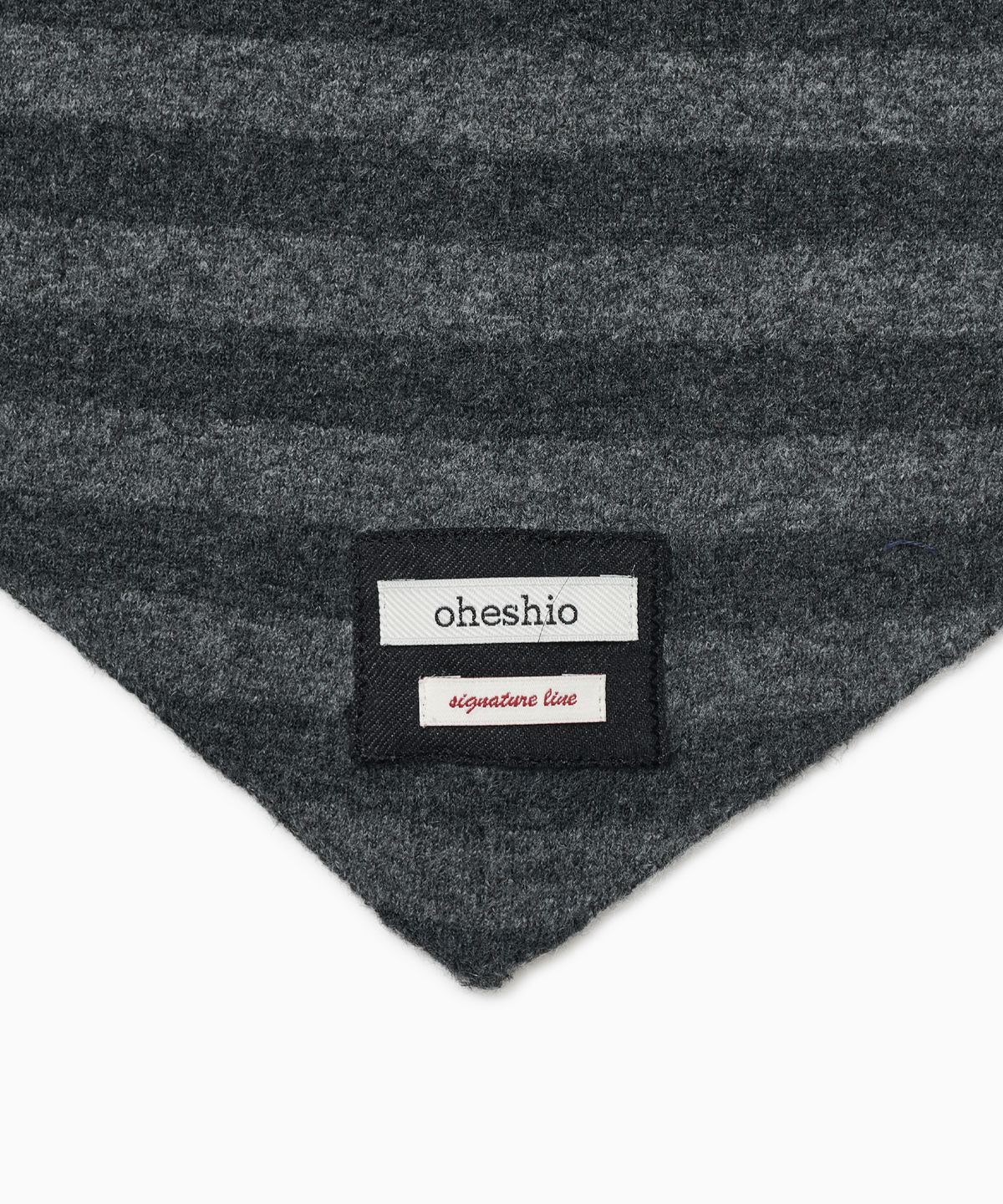 오헤시오(OHESHIO) SIGNATURE LABEL KNIT SCARF, STRIPE