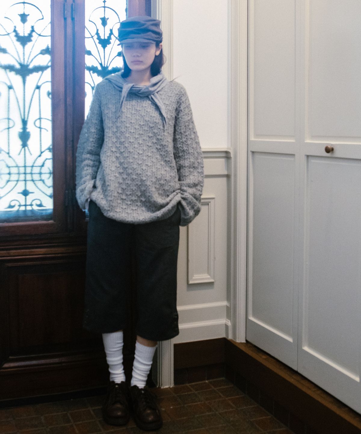 오헤시오(OHESHIO) SIGNATURE LABEL KNIT SCARF, STRIPE
