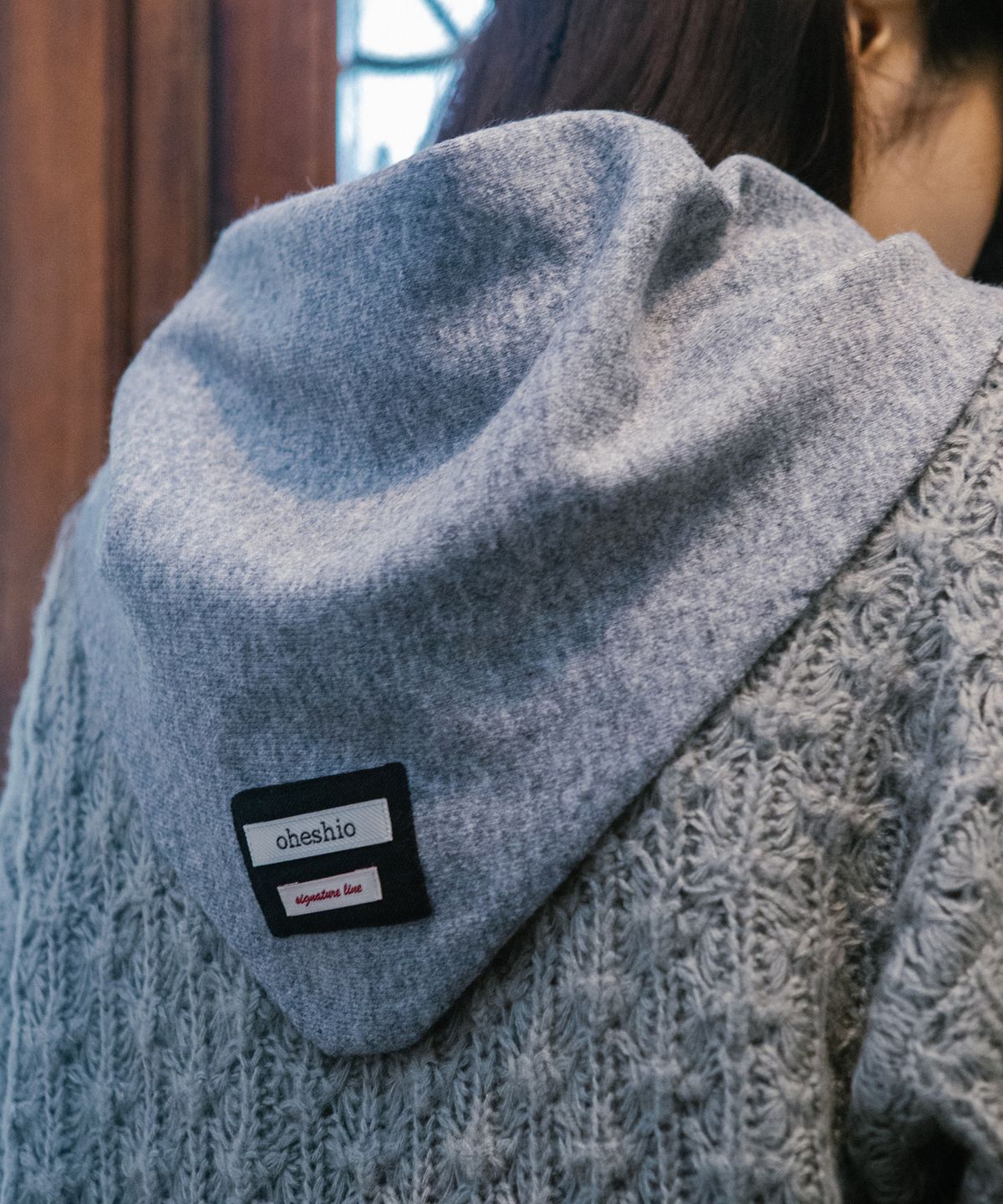오헤시오(OHESHIO) SIGNATURE LABEL KNIT SCARF, STRIPE