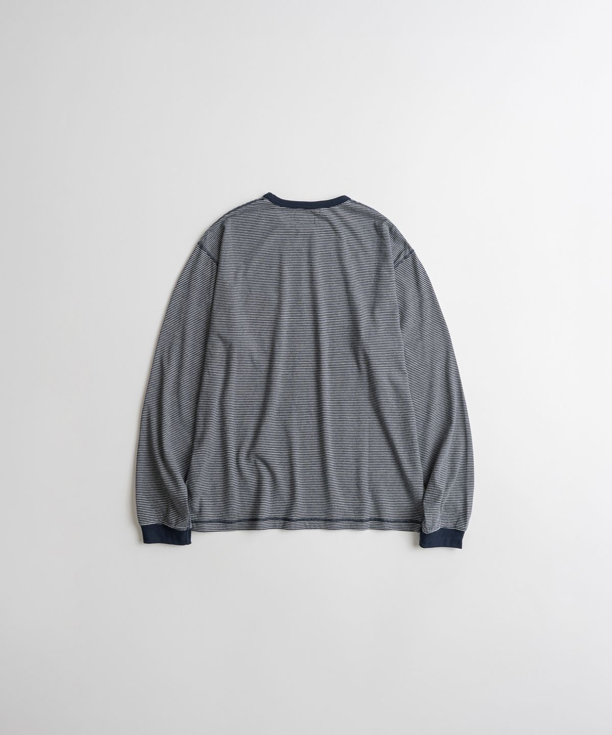 비헤비어(BEHEAVYER) BORDER L/S SHIRTS grey/navy