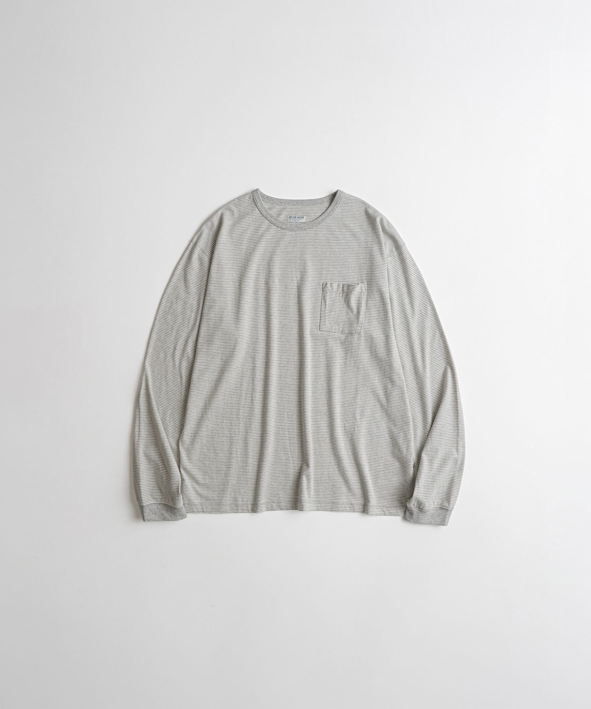 비헤비어(BEHEAVYER) BORDER L/S SHIRTS oatmeal/grey