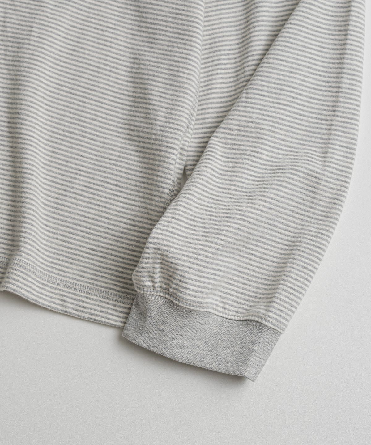 비헤비어(BEHEAVYER) BORDER L/S SHIRTS oatmeal/grey
