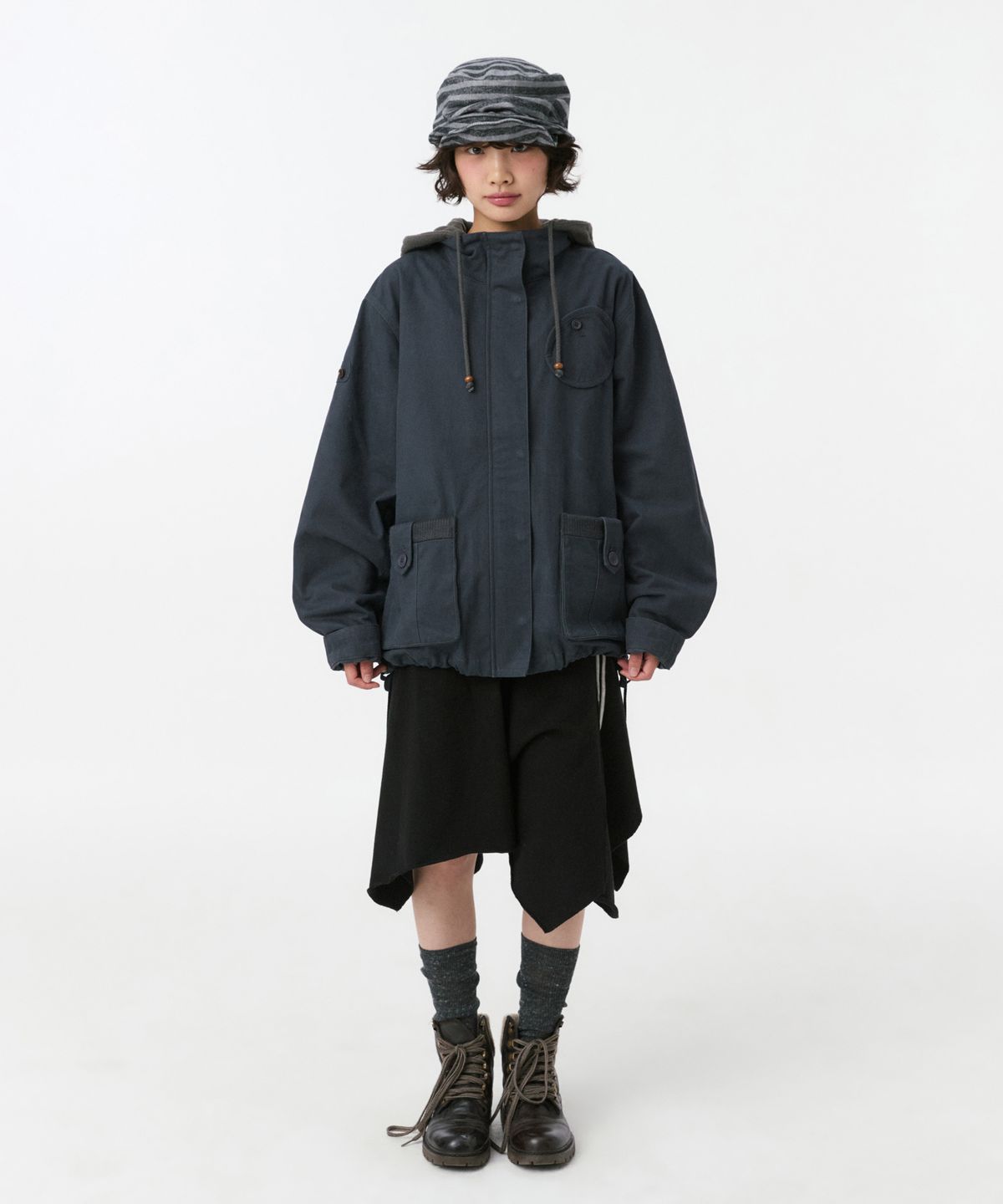 오헤시오(OHESHIO) VINTAGE COTTON CASQUETTE, STRIPE