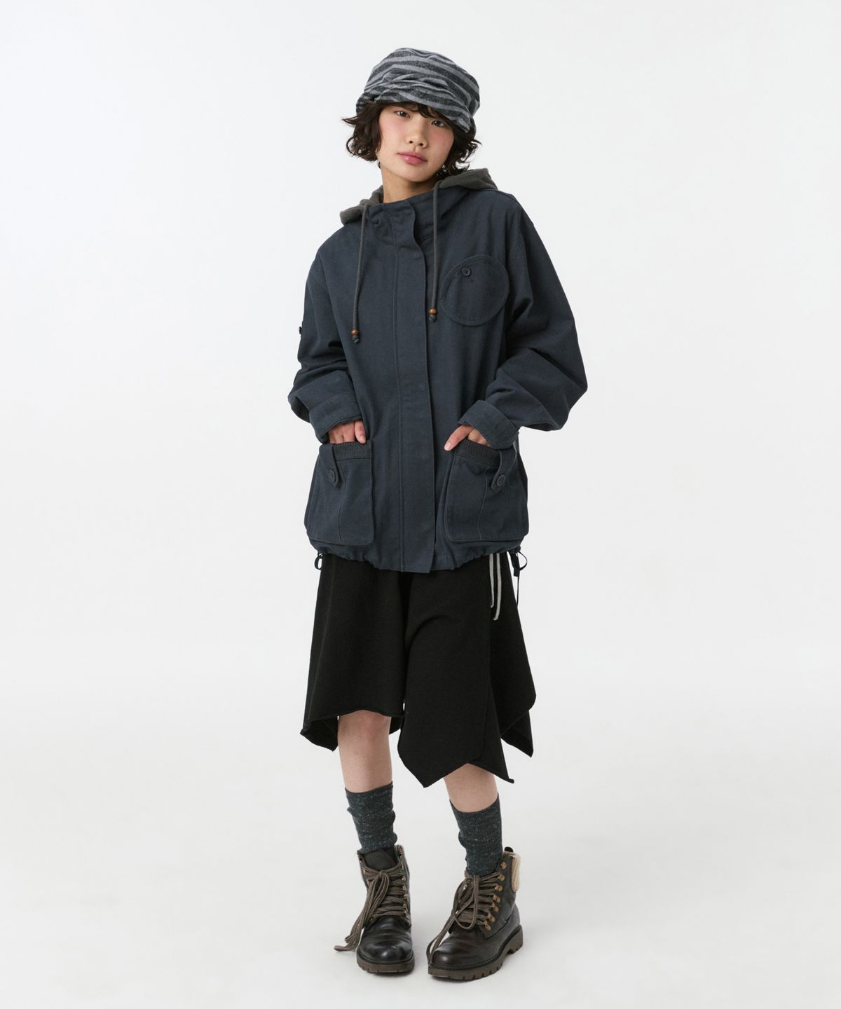 오헤시오(OHESHIO) VINTAGE COTTON CASQUETTE, STRIPE