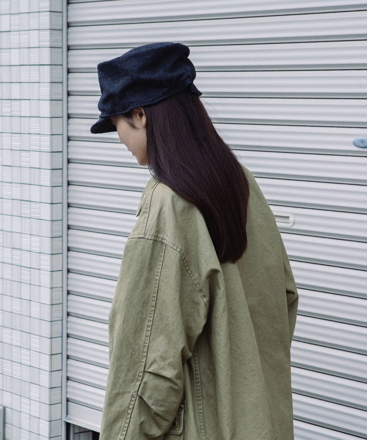 오헤시오(OHESHIO) VINTAGE COTTON CASQUETTE, BLACK