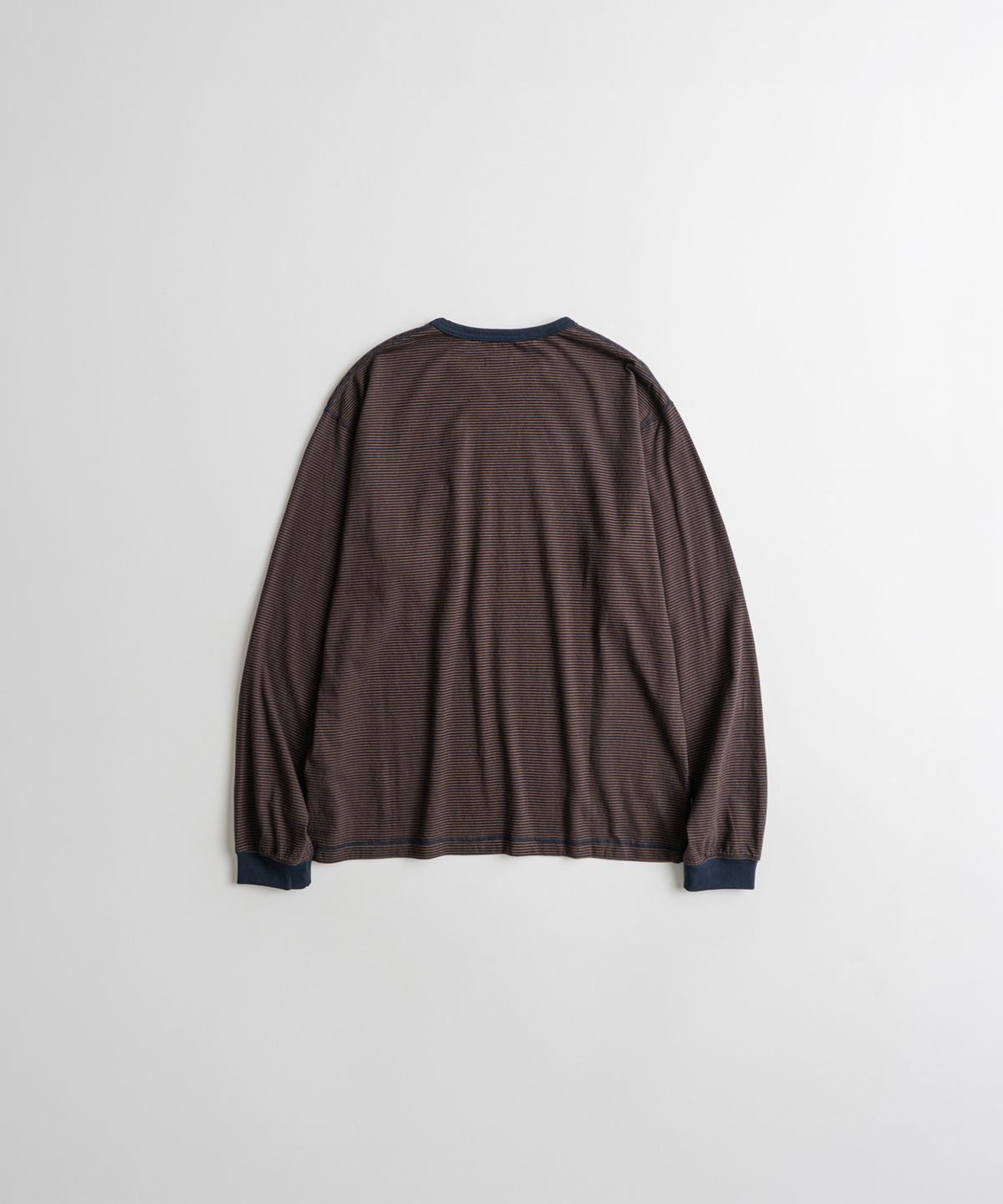 비헤비어(BEHEAVYER) BORDER L/S SHIRTS brown/navy