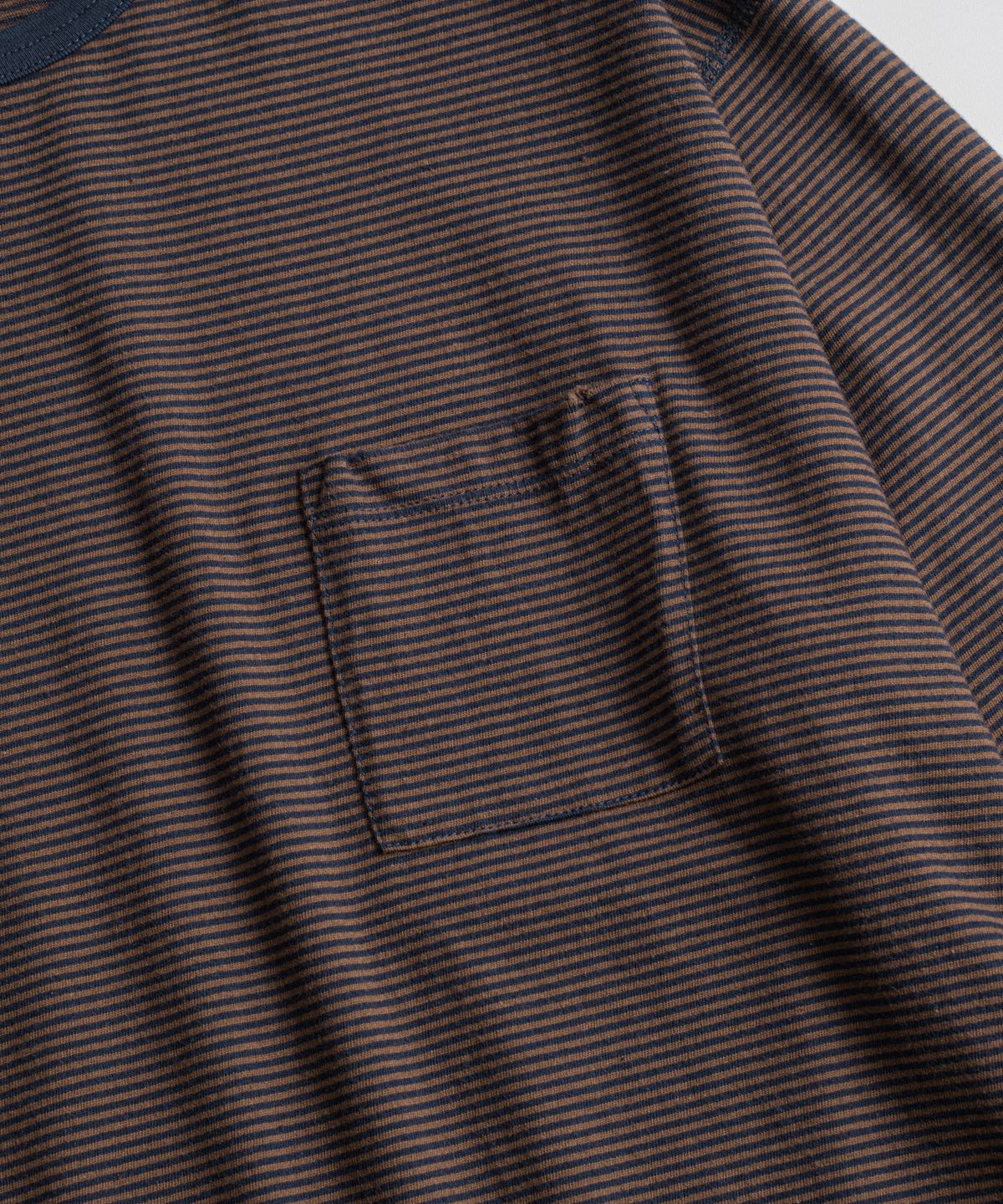 비헤비어(BEHEAVYER) BORDER L/S SHIRTS brown/navy