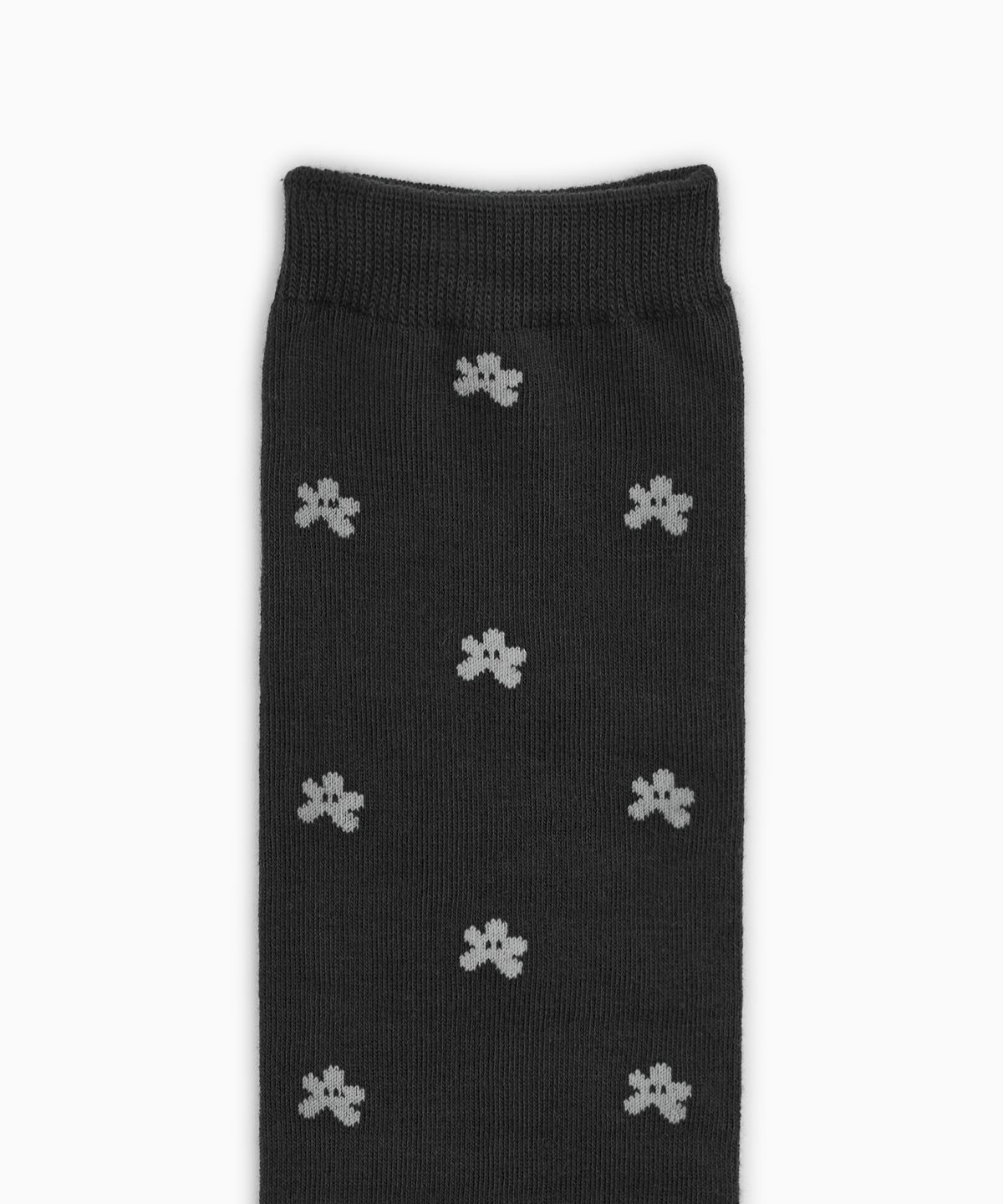 오헤시오(OHESHIO) FLORAL KNEE SOCKS, CHARCOAL