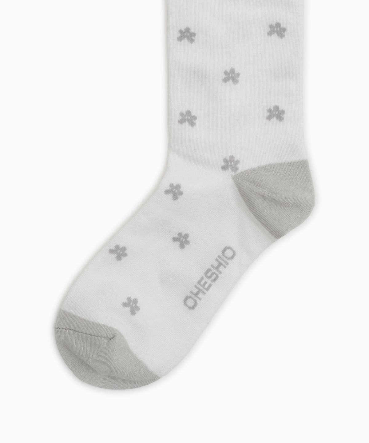 오헤시오(OHESHIO) FLORAL KNEE SOCKS, WHITE