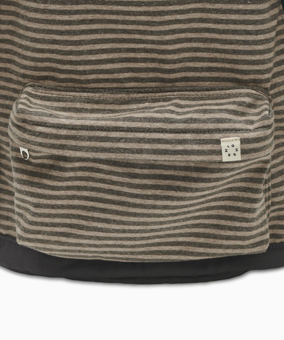오헤시오(OHESHIO) JERSEY STRIPE BACKPACK, BROWN