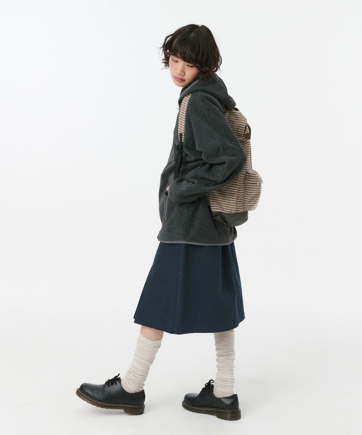 오헤시오(OHESHIO) JERSEY STRIPE BACKPACK, BROWN