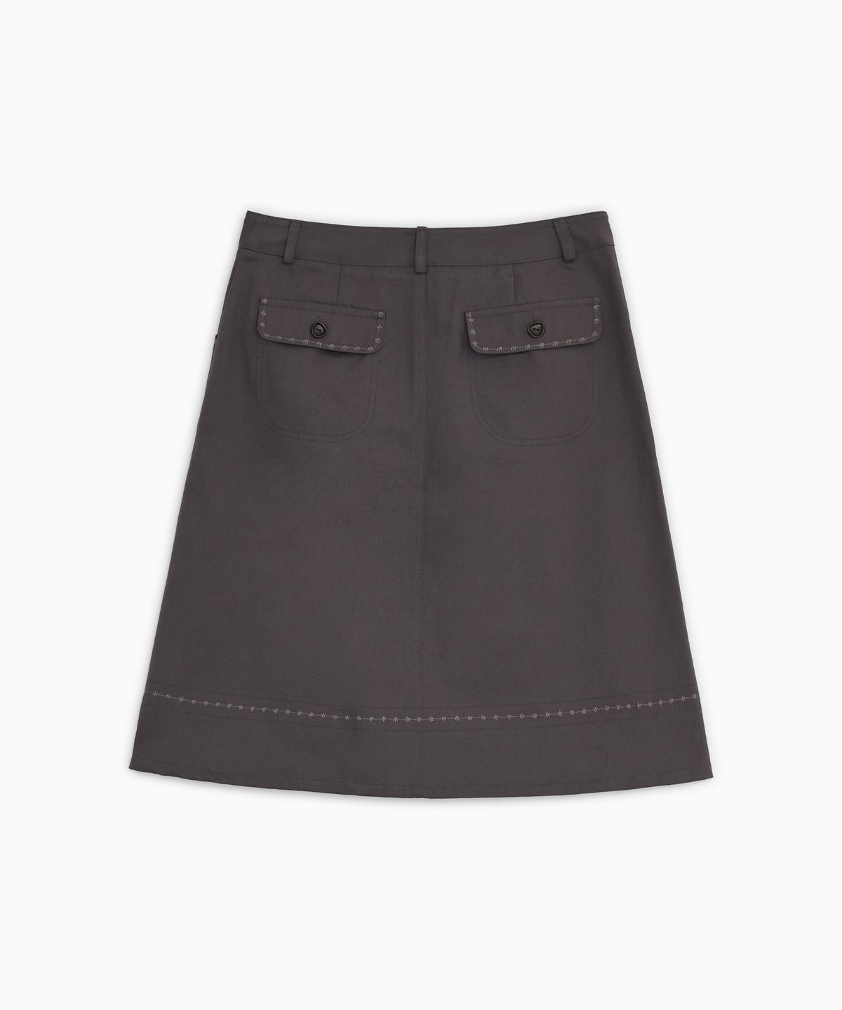 오헤시오(OHESHIO) EMBROIDERY POCKET A-LINE SKIRT, PURPLE