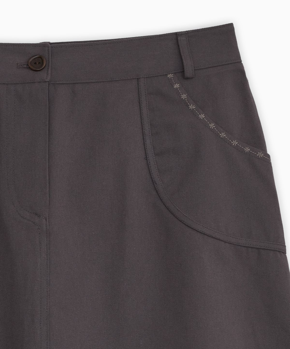 오헤시오(OHESHIO) EMBROIDERY POCKET A-LINE SKIRT, PURPLE