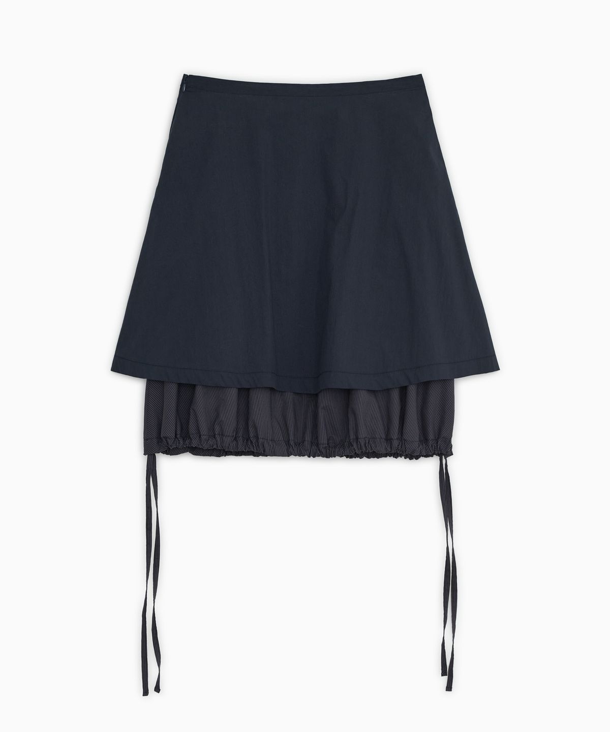 오헤시오(OHESHIO) BUTTON STRING LAYERED WRAP SKIRT, NAVY