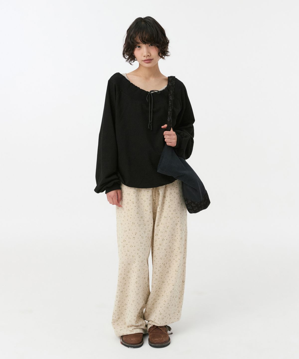 오헤시오(OHESHIO) FLORAL CORDUROY BANDING PANTS, CREAM