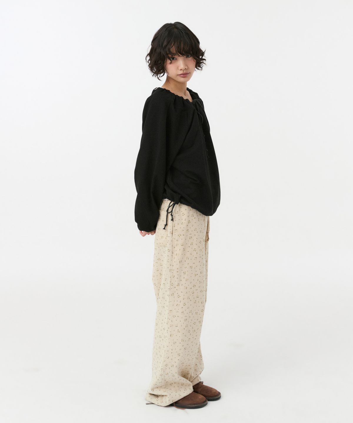 오헤시오(OHESHIO) FLORAL CORDUROY BANDING PANTS, CREAM