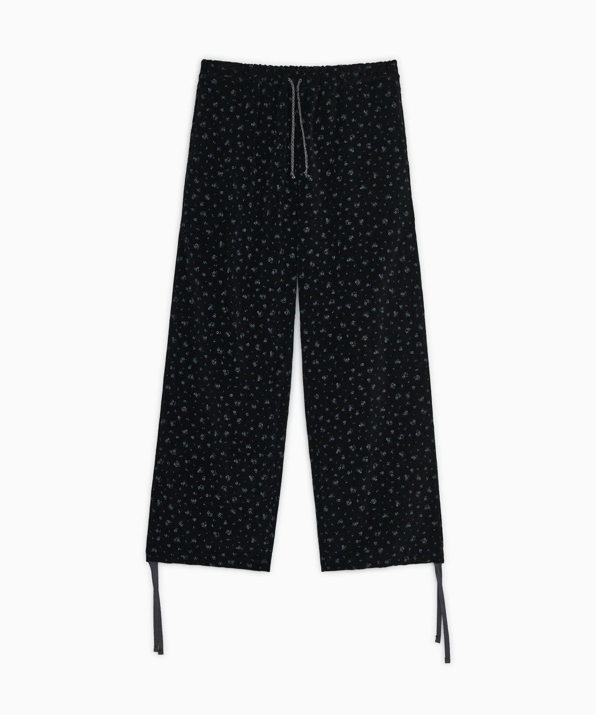 오헤시오(OHESHIO) FLORAL CORDUROY BANDING PANTS, BLACK