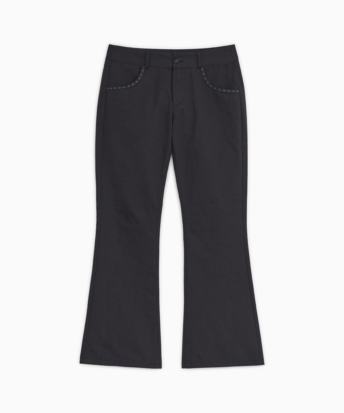 오헤시오(OHESHIO) EMBROIDERY POCKET BOOTCUT PANTS, NAVY