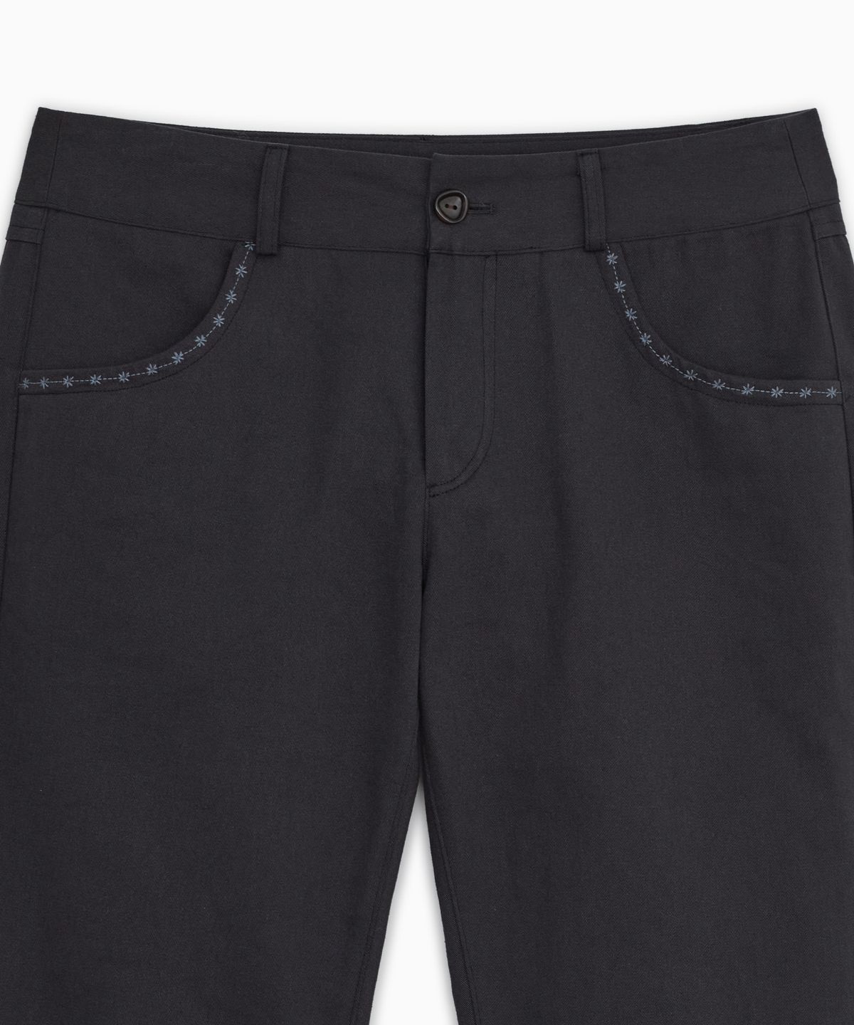 오헤시오(OHESHIO) EMBROIDERY POCKET BOOTCUT PANTS, NAVY