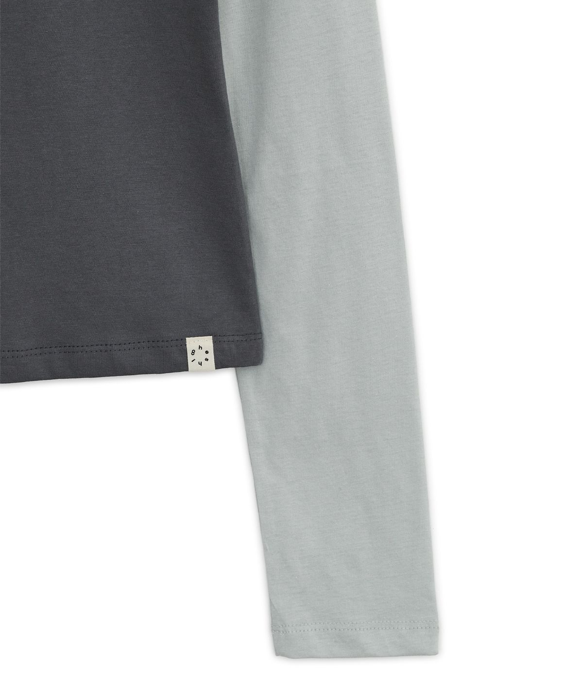 오헤시오(OHESHIO) FLORAL LABEL LAYERED T-SHIRT, CHARCOAL