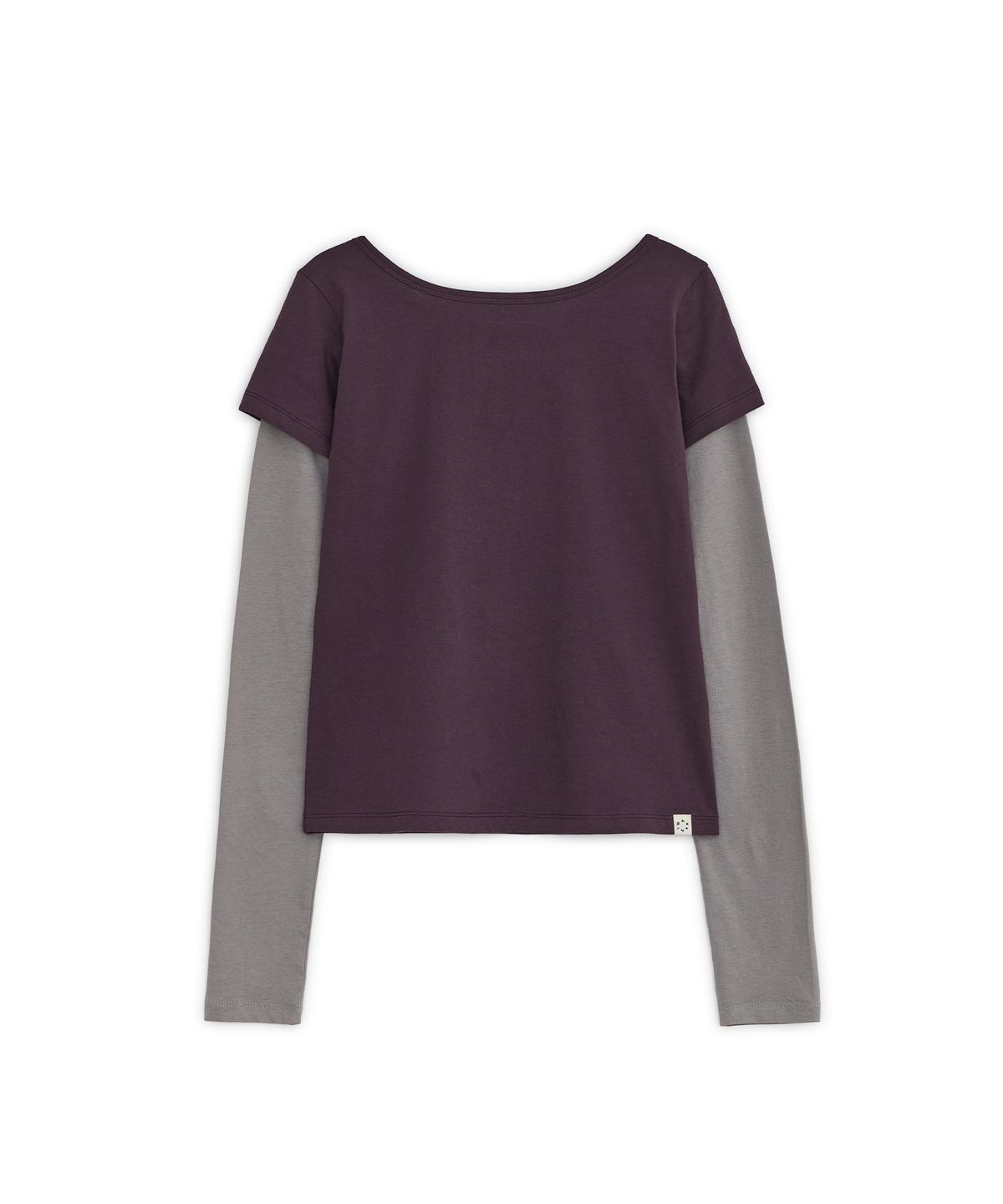 오헤시오(OHESHIO) FLORAL LABEL LAYERED T-SHIRT, PURPLE