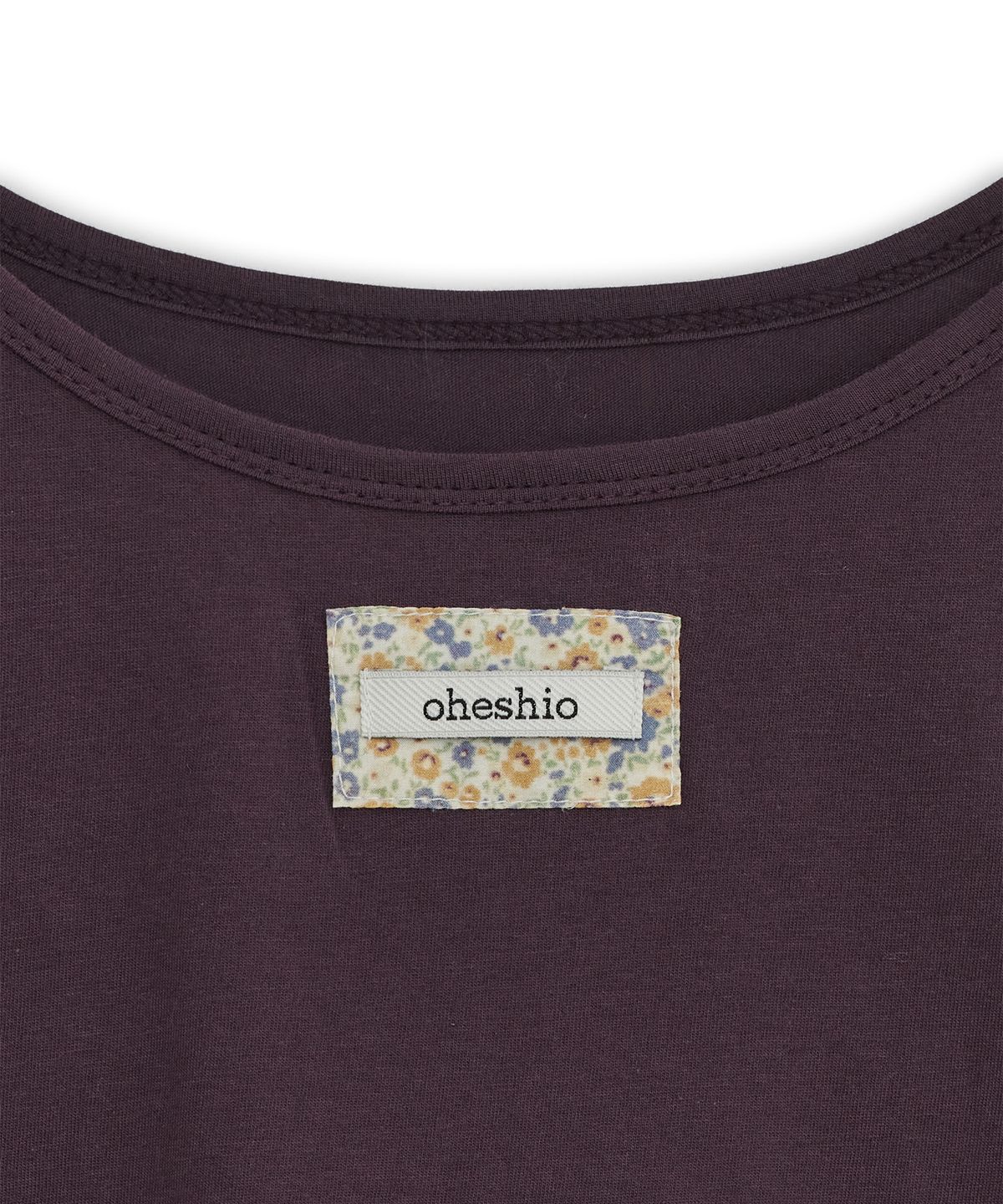 오헤시오(OHESHIO) FLORAL LABEL LAYERED T-SHIRT, PURPLE