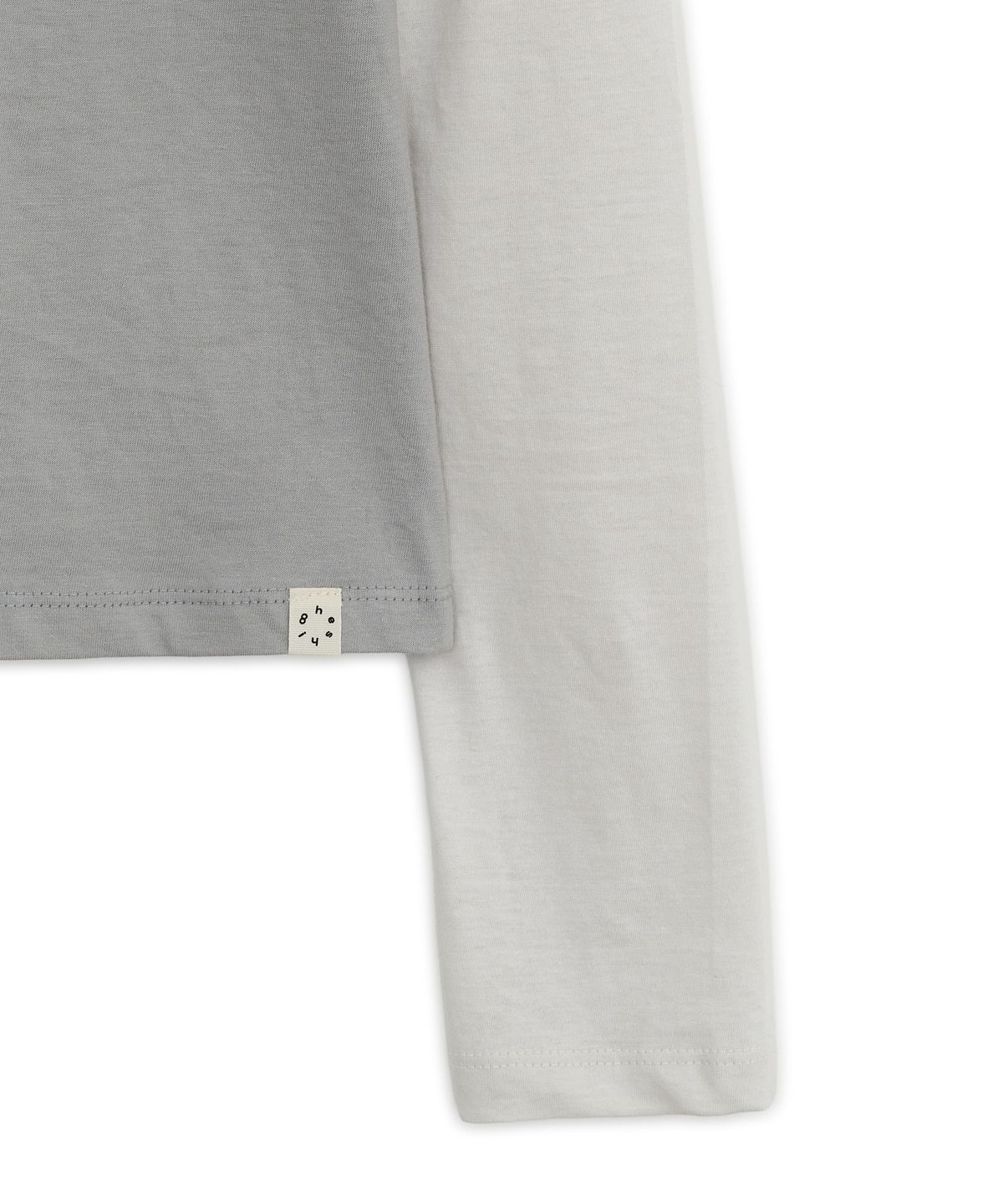 오헤시오(OHESHIO) FLORAL LABEL LAYERED T-SHIRT, GRAY
