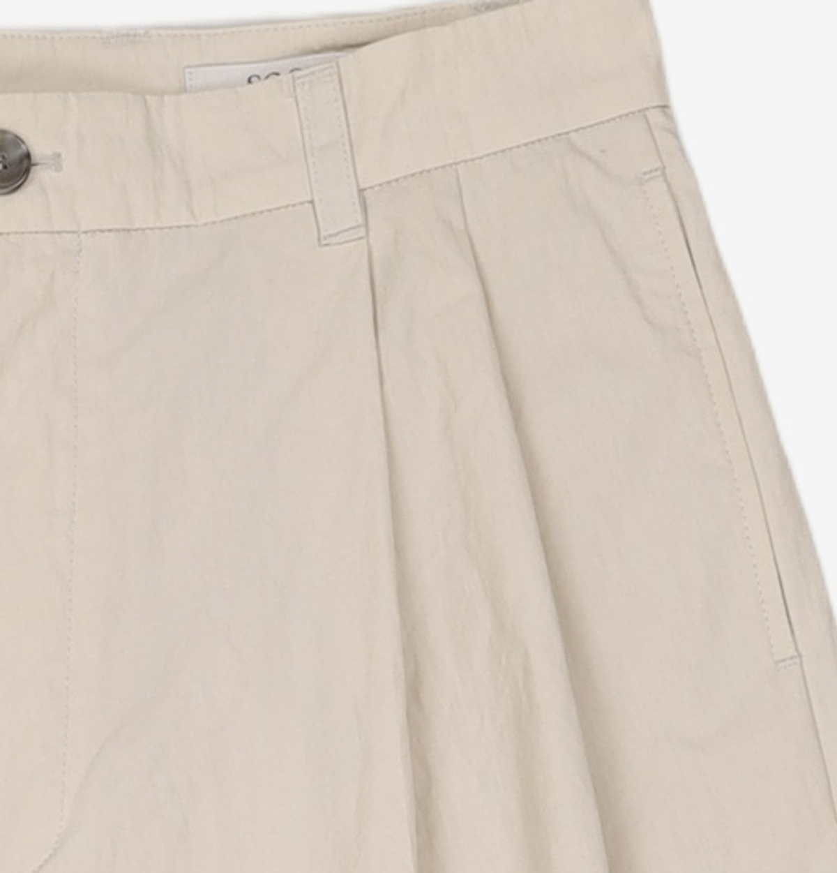 소신(SOCIN) Crease Cotton Bermuda Pants (Ivory) M