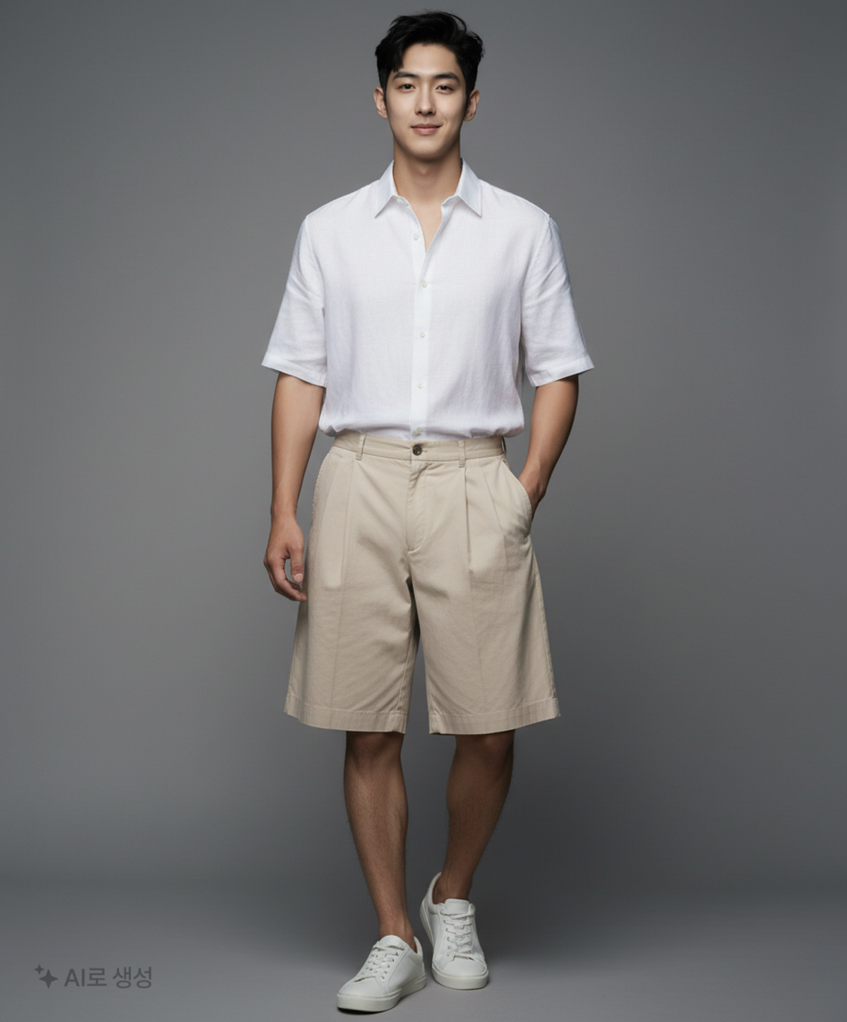 소신(SOCIN) Crease Cotton Bermuda Pants (Ivory) M