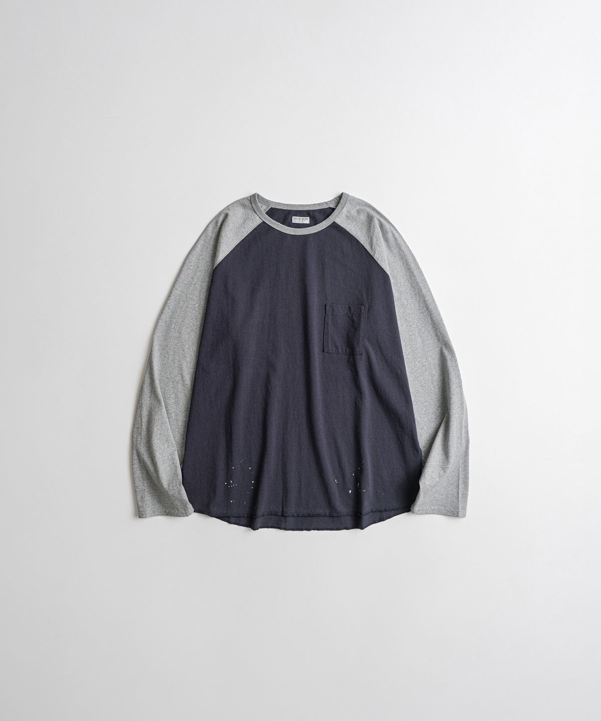 비헤비어(BEHEAVYER) DISTRESSED BASEBALL L/S SHIRTS d.purple/heather